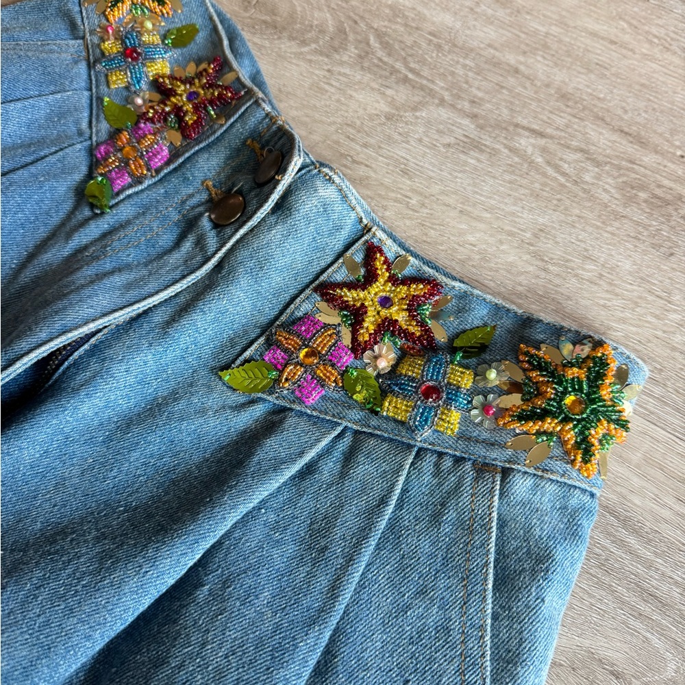 Vintage culottes/mom jeans with beading - Picture 2 of 9